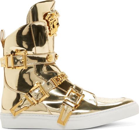 versace gold hightops|gianni Versace athletic sneakers.